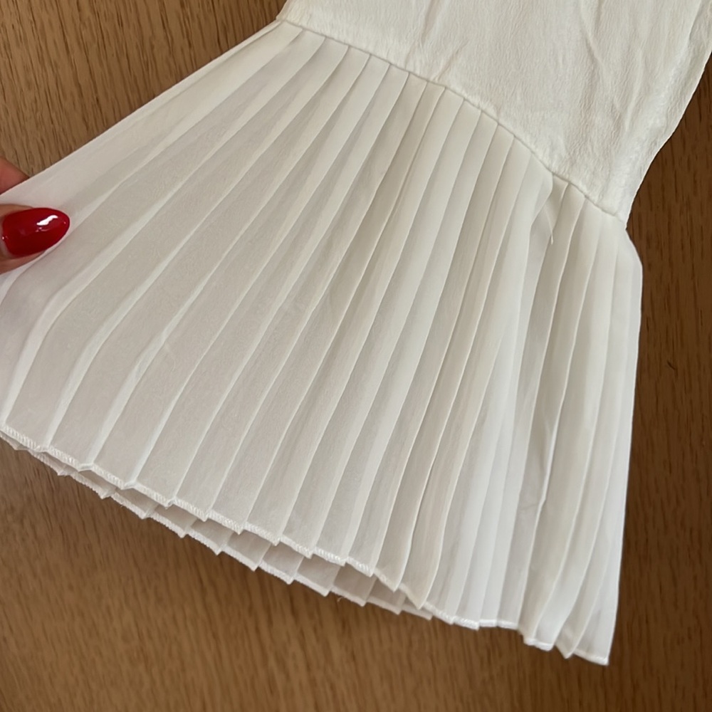 Zara White Ruffled Mini Dress - Picture 4 of 5